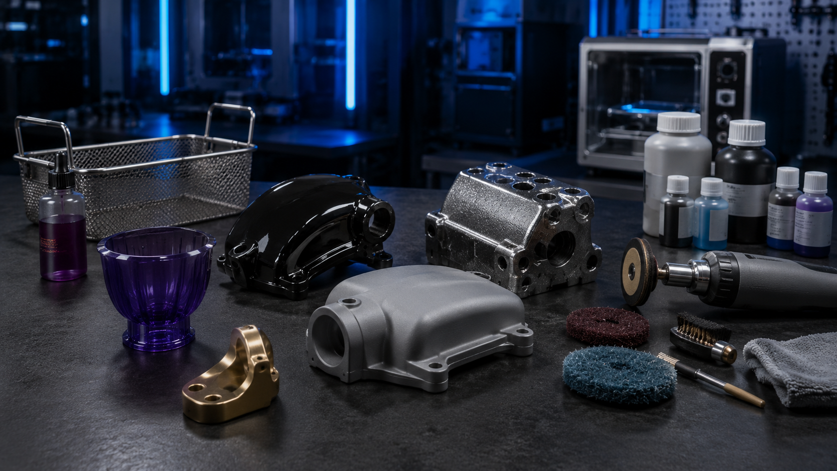Representative finishing tools, coatings, and prepared production parts