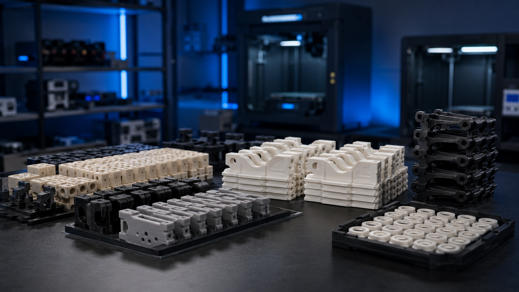 Representative organized production batches in multiple materials