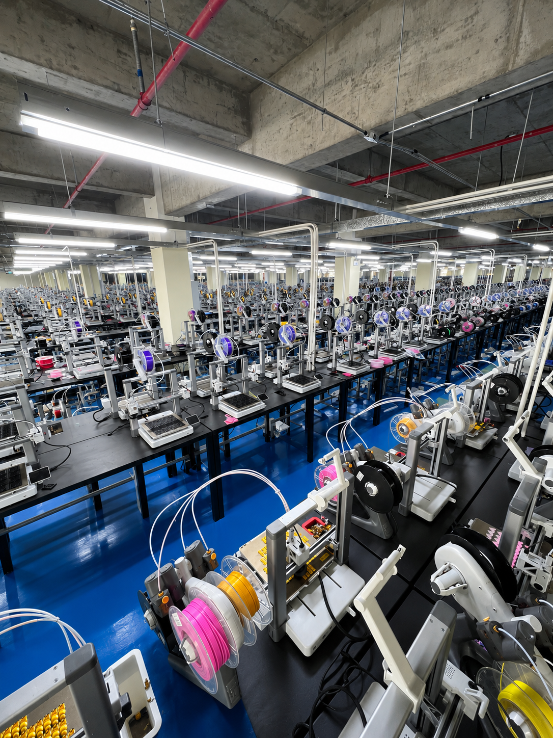 Representative production area for preparing and finishing printed parts
