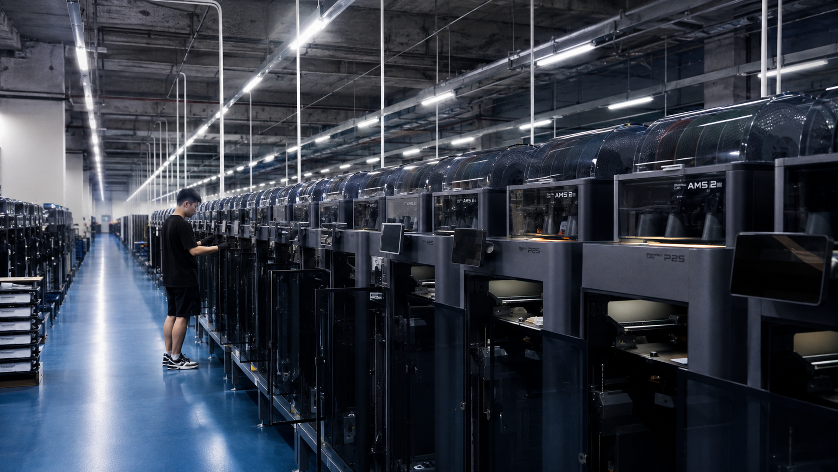 Representative repeat-order production line under operator review